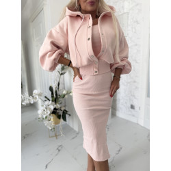 Komplet šaty a mikina Baby pink