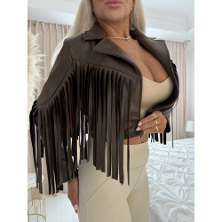 Béžové koženkové kalhoty