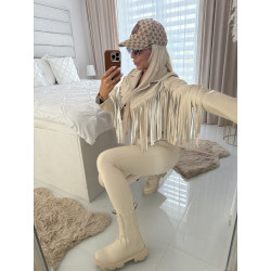 Béžová koženková bunda Tammy