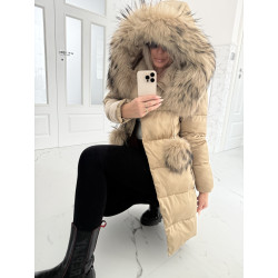 Bronzový kabátek s kožešinou