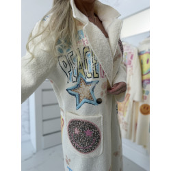 Smetanový kabátek Peace