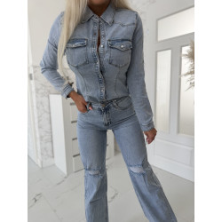 Elastické džíny Wide leg